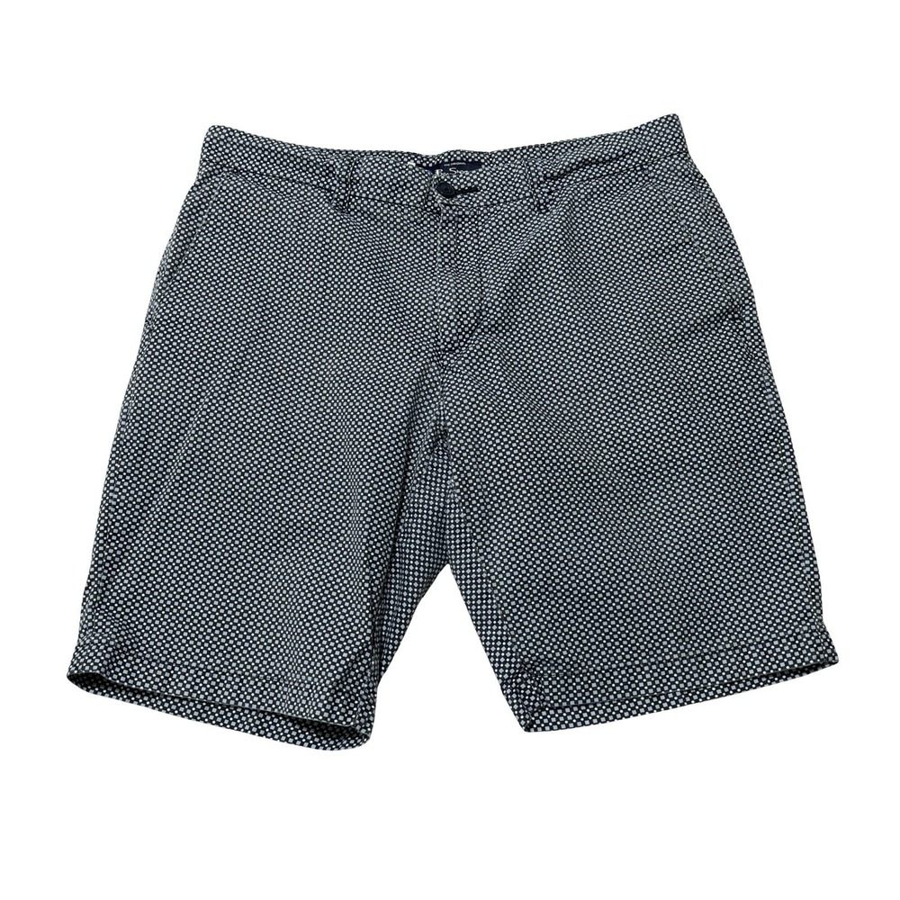 Ben Sherman Men's Geometric Chino Shorts Flat Front Size 34 x 10
